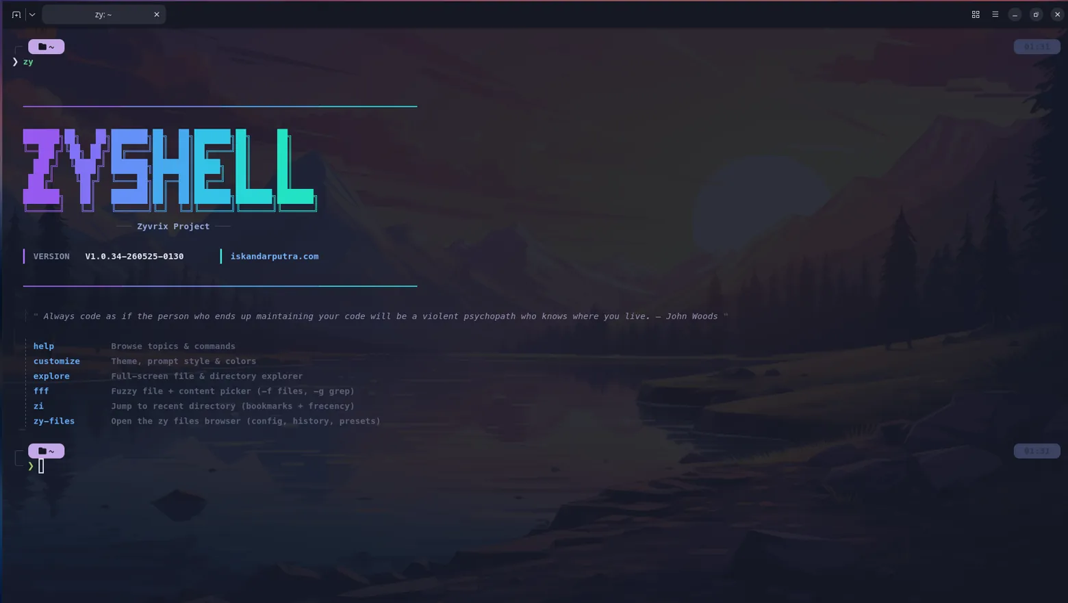 zy · A shell built from scratch in C